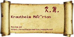 Krautheim Márton névjegykártya